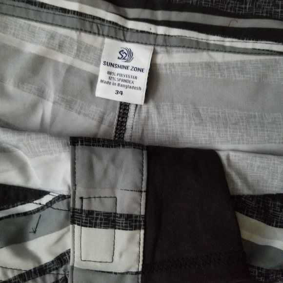 Sunzone Striped Black Board Shorts - Picture 2 of 4